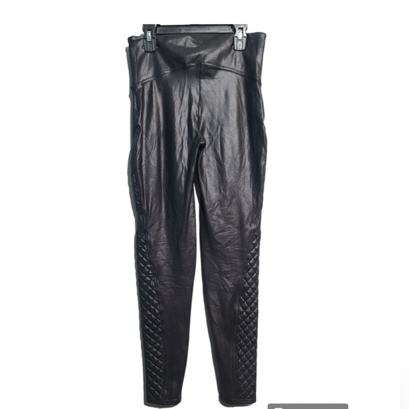 SPANX Women's Quilted Faux Leather Leggings - Picture 3 of 4
